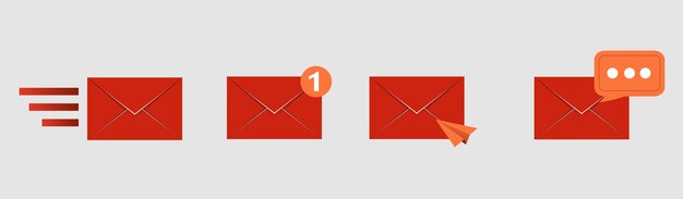 icono de sobre de correo con marcador nuevo mensaje