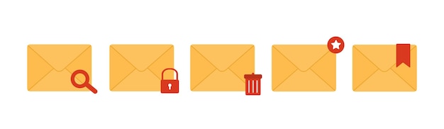 Icono de sobre de correo. Recepción de mensajes SMS, notificaciones, invitaciones.