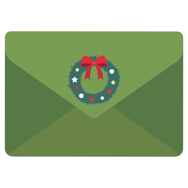 El icono del sobre de Navidad aislado sobre un fondo blanco