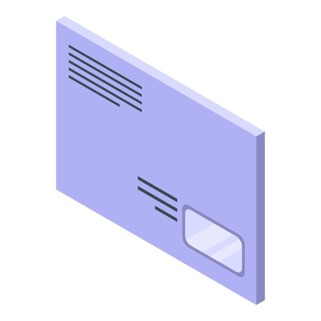 Icono de sobre de papel Isométrico del icono de vector de sobre de papel para diseño web aislado sobre fondo blanco