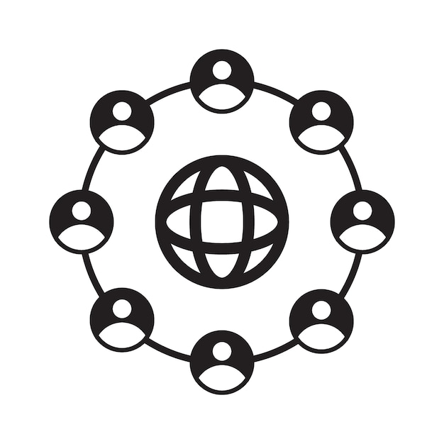 Ícono social de los medios de comunicación del grupo de personas globales