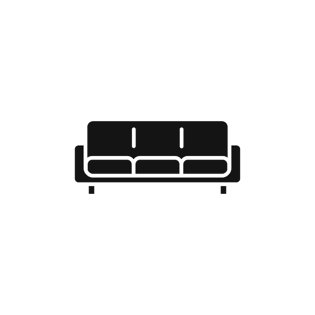 El icono del sofá aislado sobre un fondo blanco