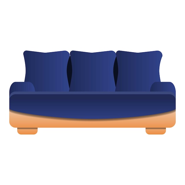 Icono de sofá almohada Caricatura de icono de vector de sofá almohada para diseño web aislado sobre fondo blanco