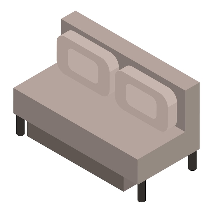 Vector icono de sofá moderno isométrico del icono de vector de sofá moderno para diseño web aislado sobre fondo blanco
