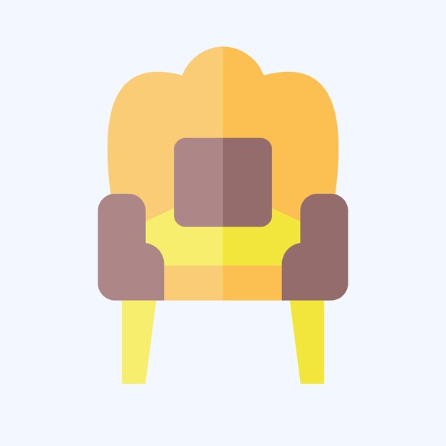 Icono sofá relacionado con decoración vintage símbolo estilo plano ilustración simple