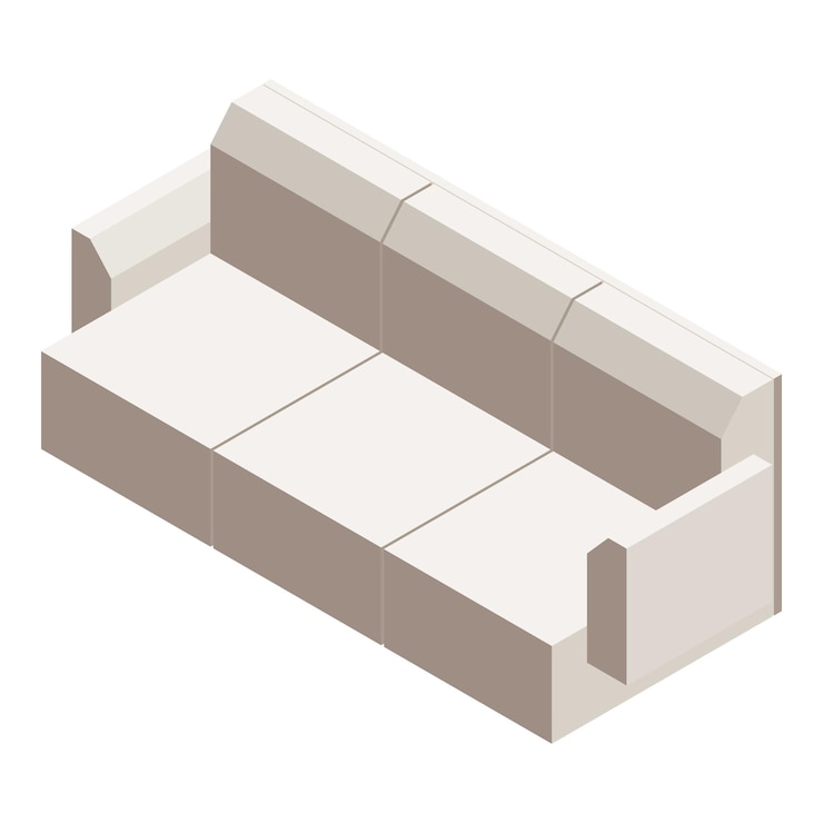 Vector icono de sofá de sala de estar isométrico de icono de vector de sofá de sala de estar para diseño web aislado sobre fondo blanco