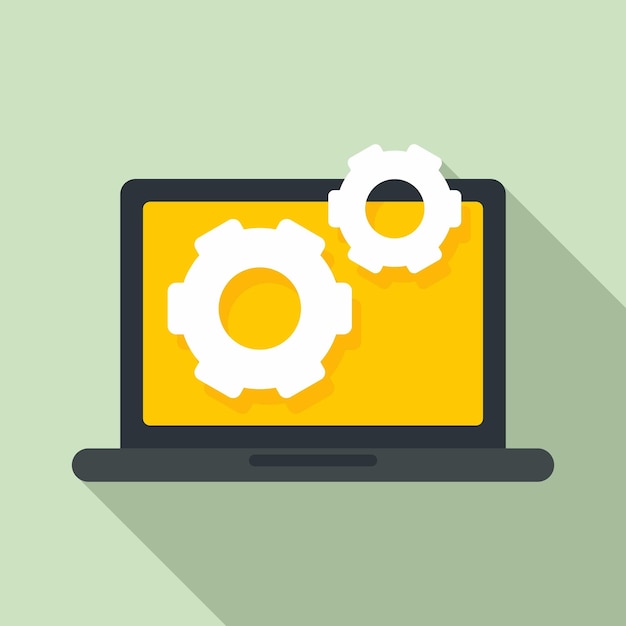 Icono de software de computadora portátil de prueba Ilustración plana del icono de vector de software de computadora portátil de prueba para diseño web