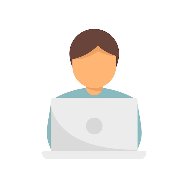 Icono de software de prueba de computadora portátil Ilustración plana del icono de vector de software de prueba de computadora portátil aislado sobre fondo blanco