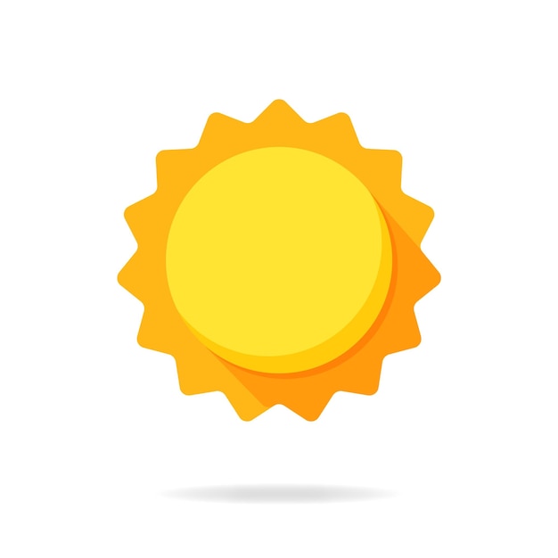 Icono de sol aislado en el fondo blanco.