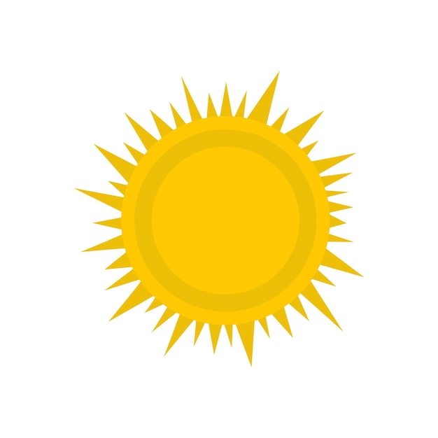 El icono del sol aislado en la ilustración vectorial de fondo blanco