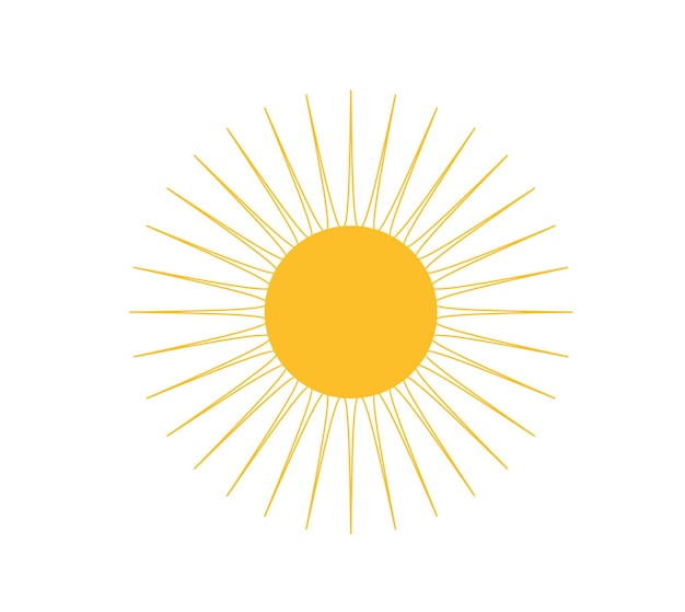 Icono del sol aislado sobre un fondo blanco Sol a la puesta de sol Icono solar