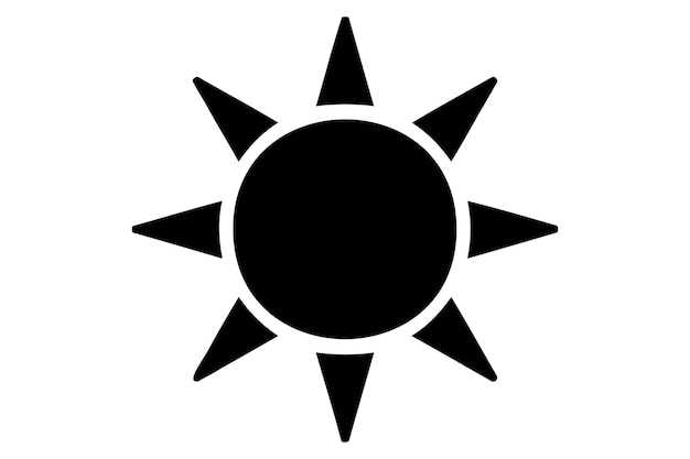Icono del sol blanco y negro