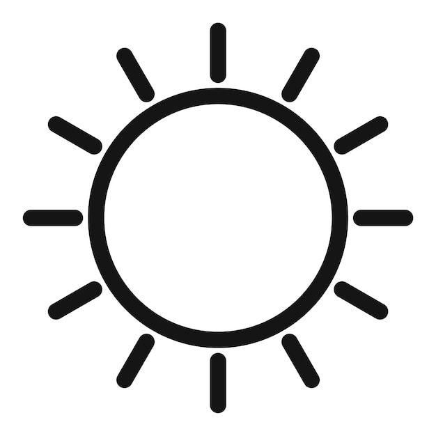 Icono de sol brillante perfecto para el clima y las actividades al aire libre