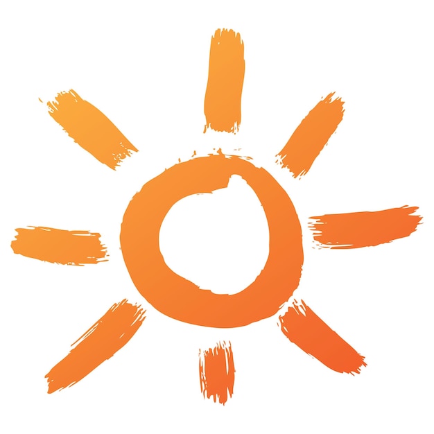 Icono de sol dibujado a mano