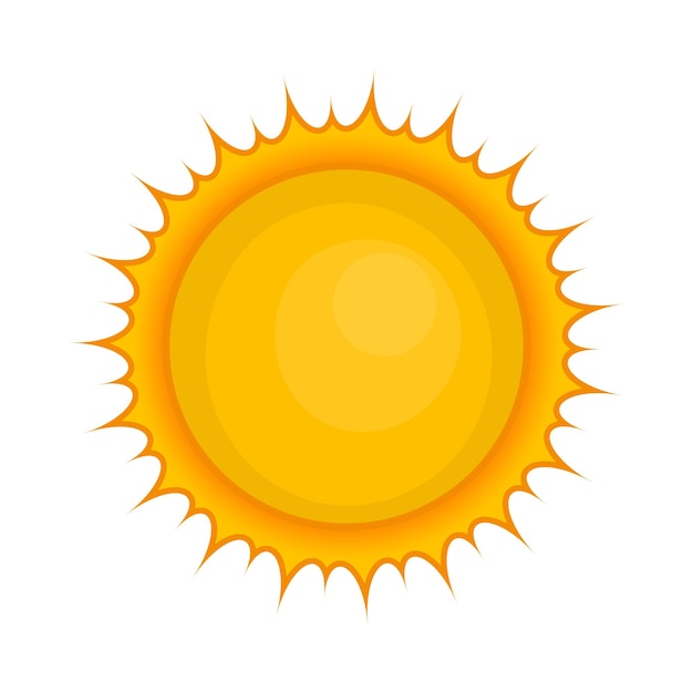 Vector icono de sol en estilo de dibujos animados aislado sobre fondo blanco símbolo del planeta