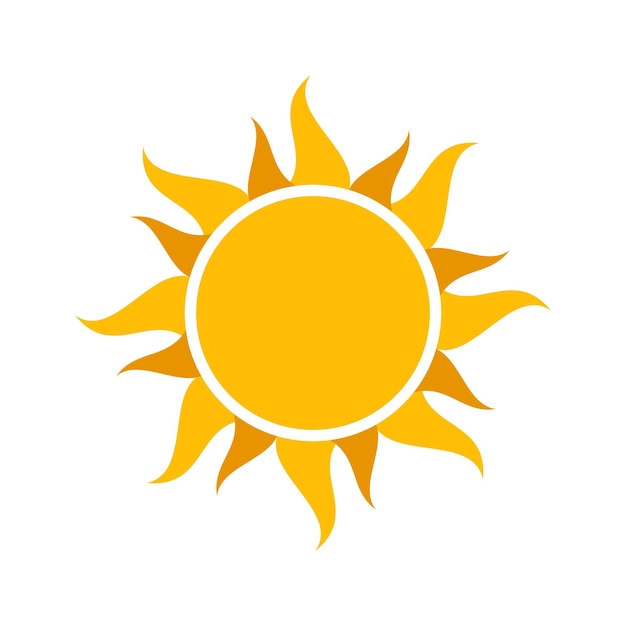 Icono del sol en estilo plano Ilustración vectorial del amanecer en un fondo aislado Concepto de negocio del letrero del atardecer