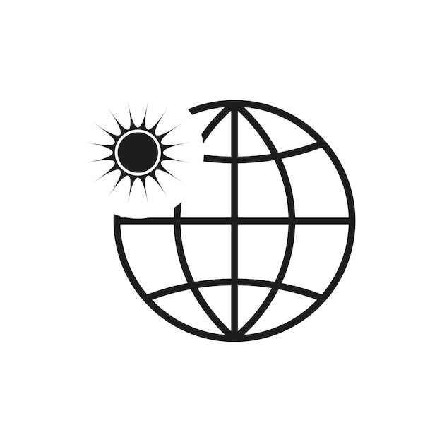 Icono del sol y el globo calentamiento global Ilustración vectorial EPS 10