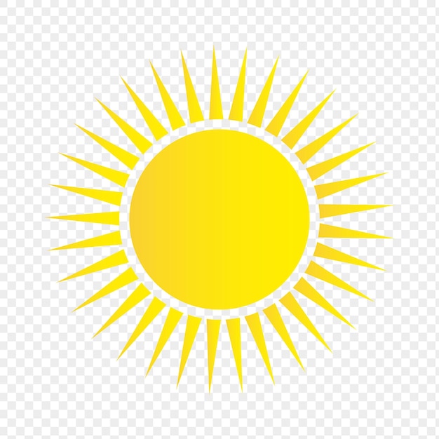 Icono del sol Icono del sol del tiempo Estrella del sol amarillo Elementos de verano para el diseño Ilustración vectorial