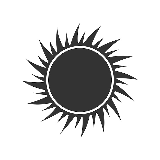 Vector icono de sol icono de tiempo oscuro