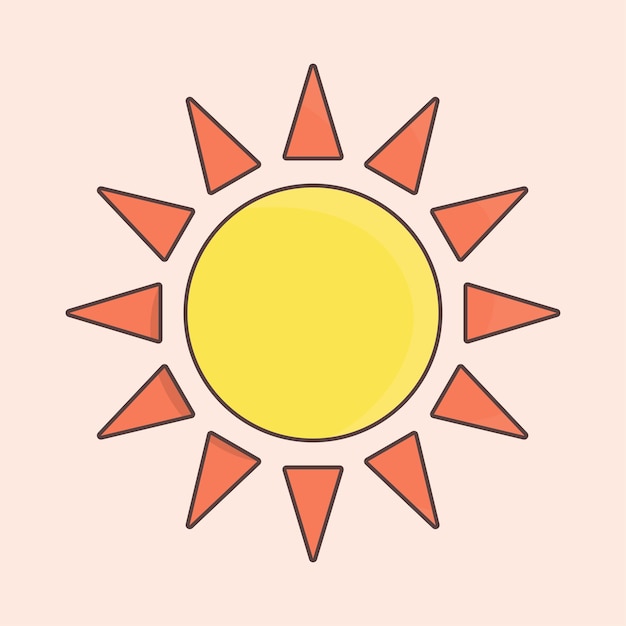 Icono del sol Icono del verano Conjunto de elementos de ilustración