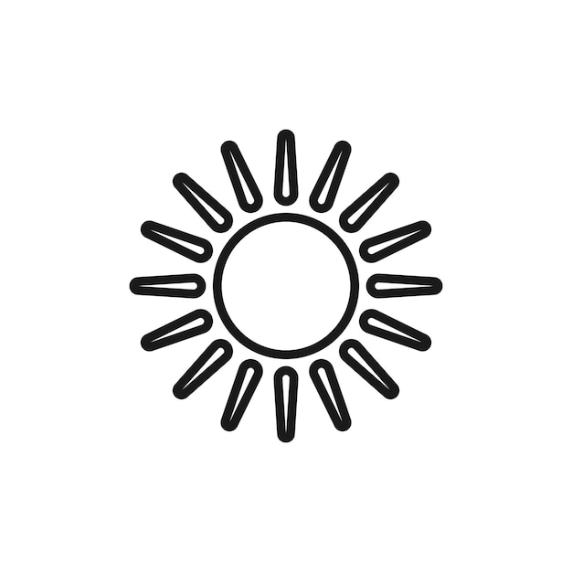 Icono del sol ideal para el clima y temas al aire libre
