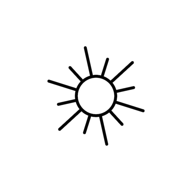 Icono del sol ideal para el clima y temas al aire libre