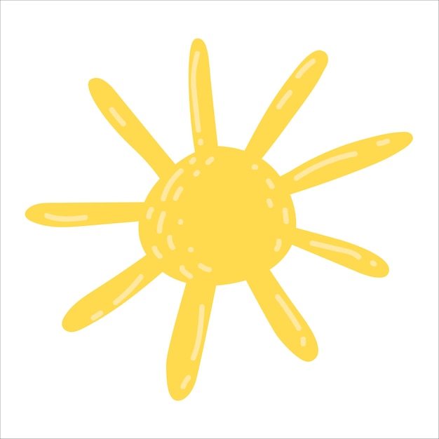 Icono de sol Ilustración de dibujos animados de icono de vector de sol para diseño web