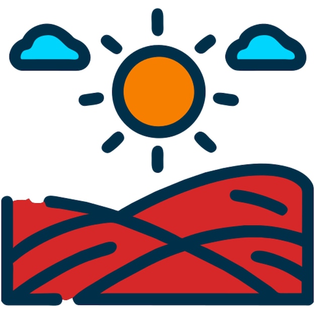 icono del sol línea rota