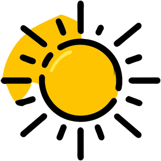 icono del sol línea rota