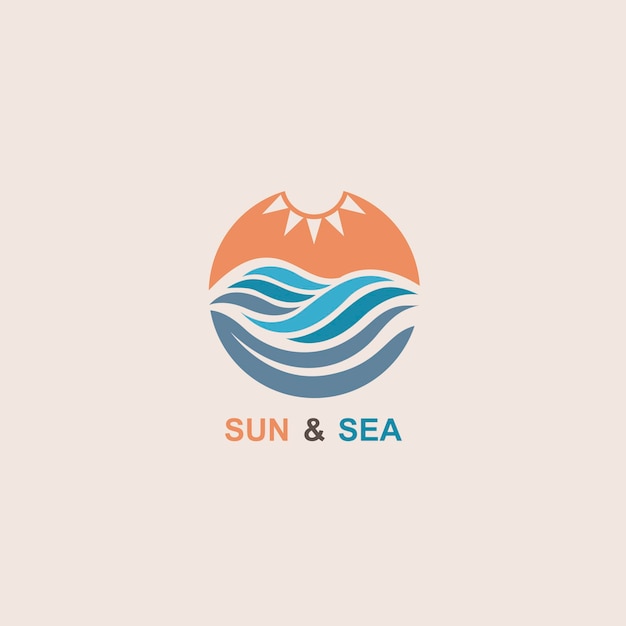 Vector icono de sol y mar