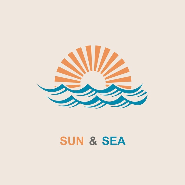 icono de sol y mar