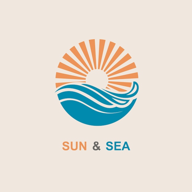 icono de sol y mar