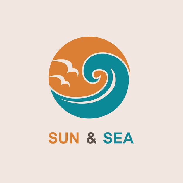 Icono de sol y mar