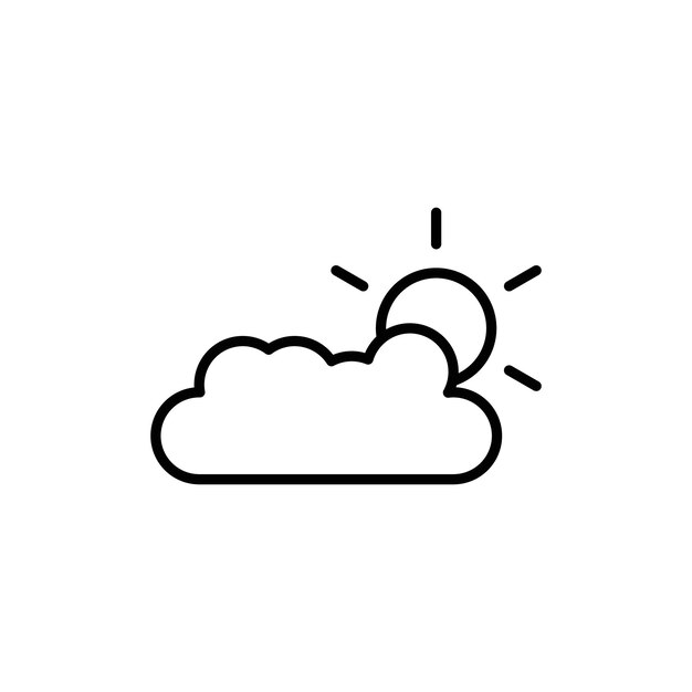 El icono del sol de las nubes Colección de juegos de relleno plano