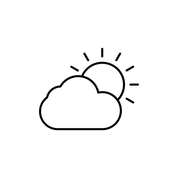 Icono del sol en las nubes