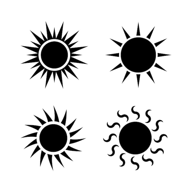 Ícono del sol para proyectos de diseño gráfico Icono del sol de verano Logotipo vectorial Ícono vectorial del sol símbolo plano del verano