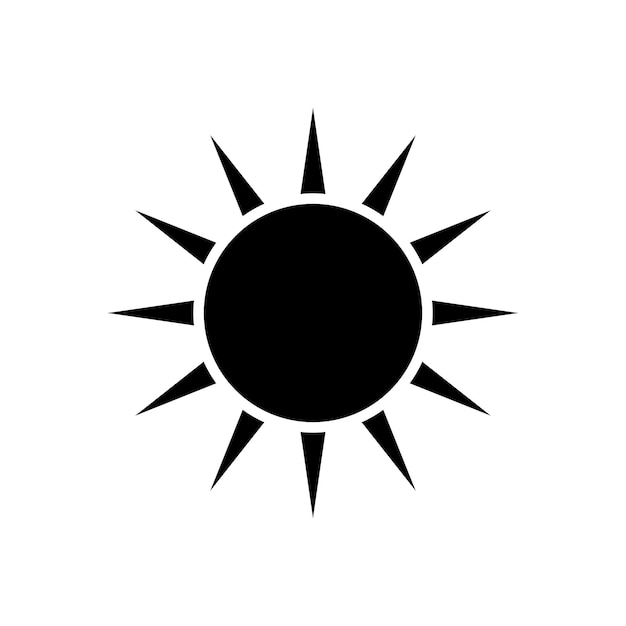 Ícono del sol para proyectos de diseño gráfico Icono del sol de verano Logotipo vectorial Ícono vectorial del sol símbolo plano del verano