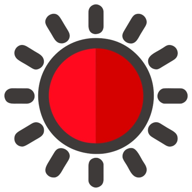 icono de sol rojo