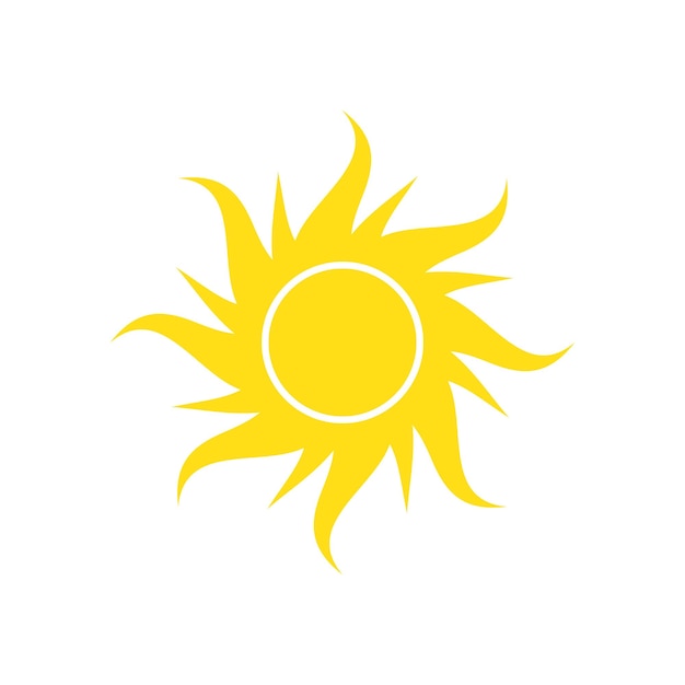 Icono de sol sobre fondo blanco para diseño gráfico y web Simple moderno vector de señal Concepto de Internet