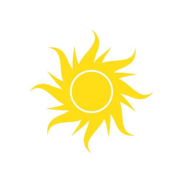 Icono de sol sobre fondo blanco para diseño gráfico y web simple moderno vector de señal concepto de internet