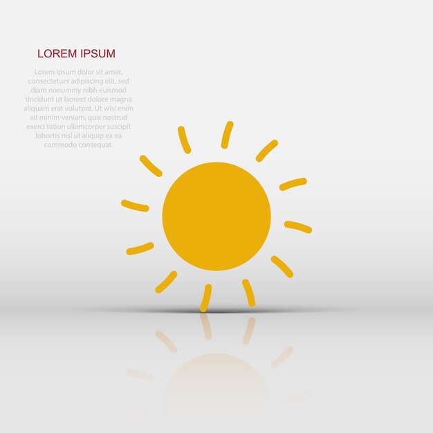 Icono de sol vectorial en estilo plano Sol con pictograma de ilustración de signo de rayo Concepto de negocio Sunshine