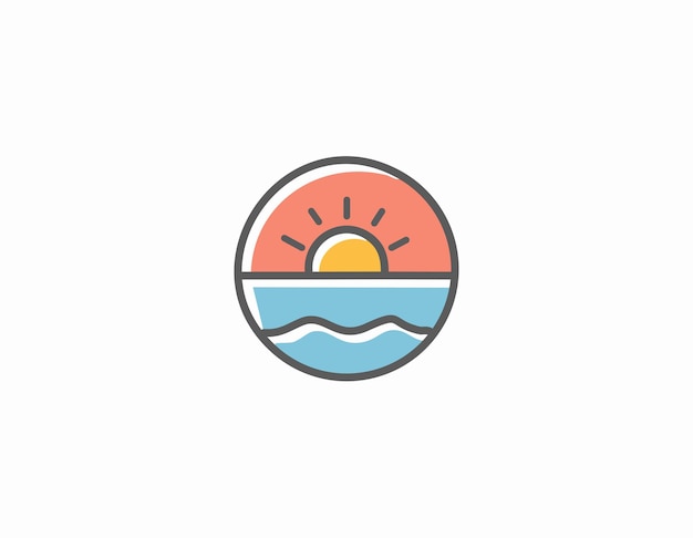 icono de sol Vibes de verano Icon Set de playa Amplificador de viajes Elementos del sol