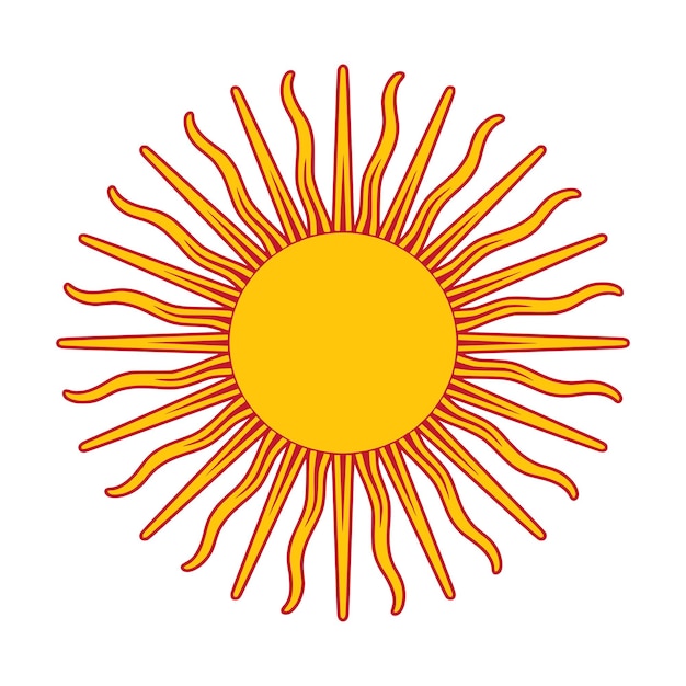 Icono del sol vibrante rojo amarillo