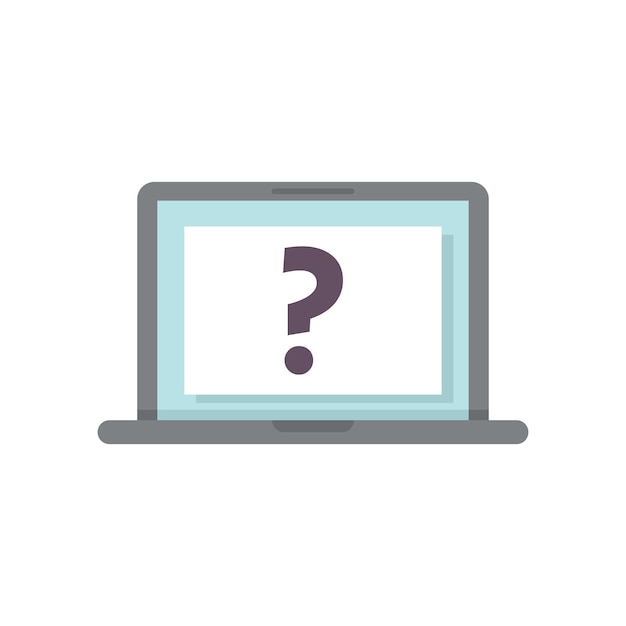 Icono de solicitud de computadora portátil vector plano Formulario de documento Información en línea aislada