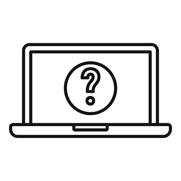 Icono de solicitud de contraseña de computadora portátil Contorno de icono de vector de solicitud de contraseña de computadora portátil para diseño web aislado sobre fondo blanco