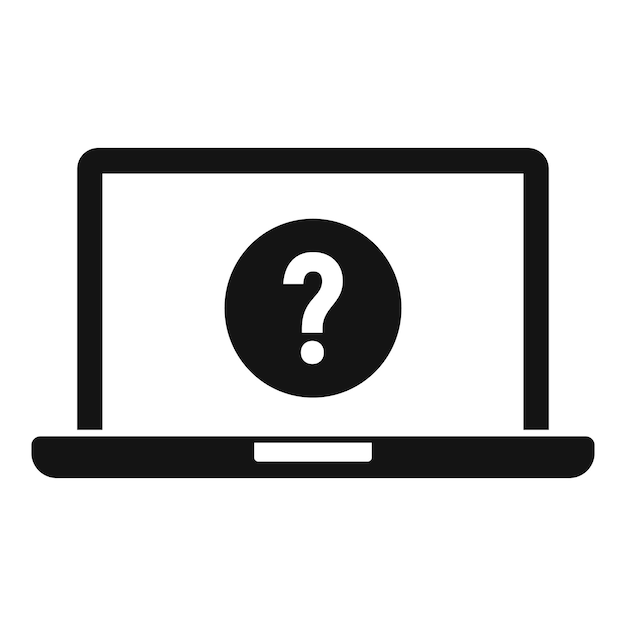 Icono de solicitud de contraseña de computadora portátil Ilustración simple del icono de vector de solicitud de contraseña de computadora portátil para diseño web aislado sobre fondo blanco