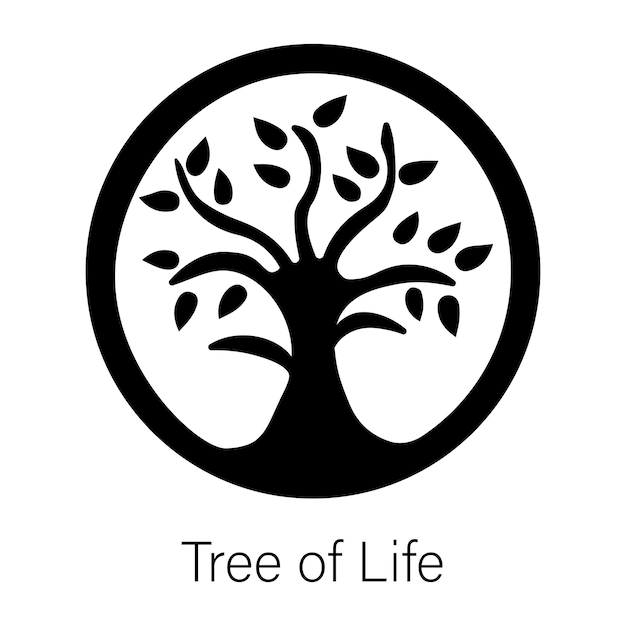 Icono sólido moderno del árbol de la vida símbolo