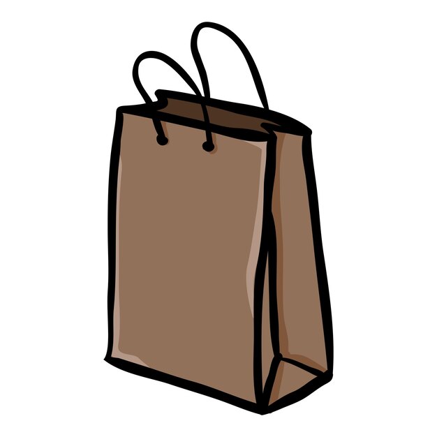 Vector el icono de un solo doodle de la bolsa de compras vectorial