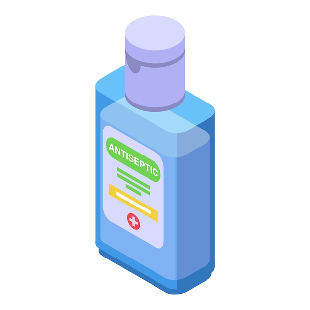 Icono de solución antiséptica Isométrica de icono de vector de solución antiséptica para diseño web aislado sobre fondo blanco