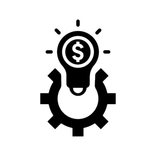 El icono de la solución empresarial es un vector negro